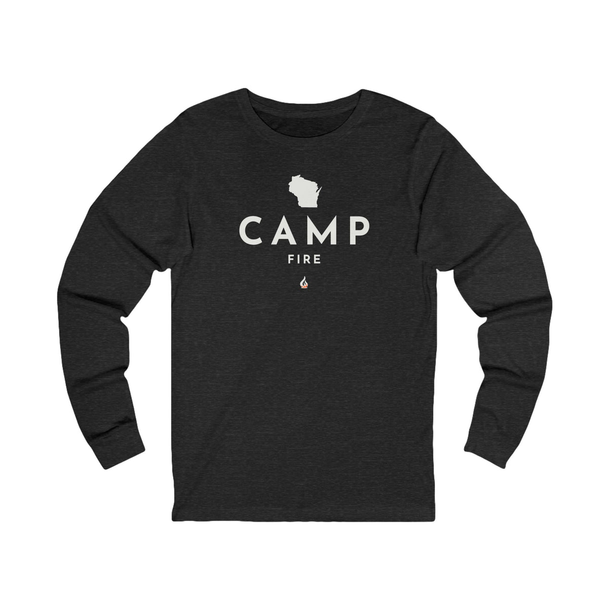 Wisconsin Campfire Long Sleeve Tee — Minimal Outdoor Camping Shirt