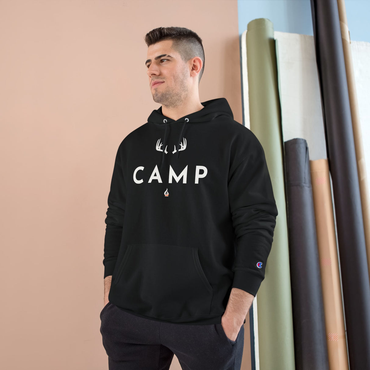 DEER CAMP antlers - Champion Hoodie