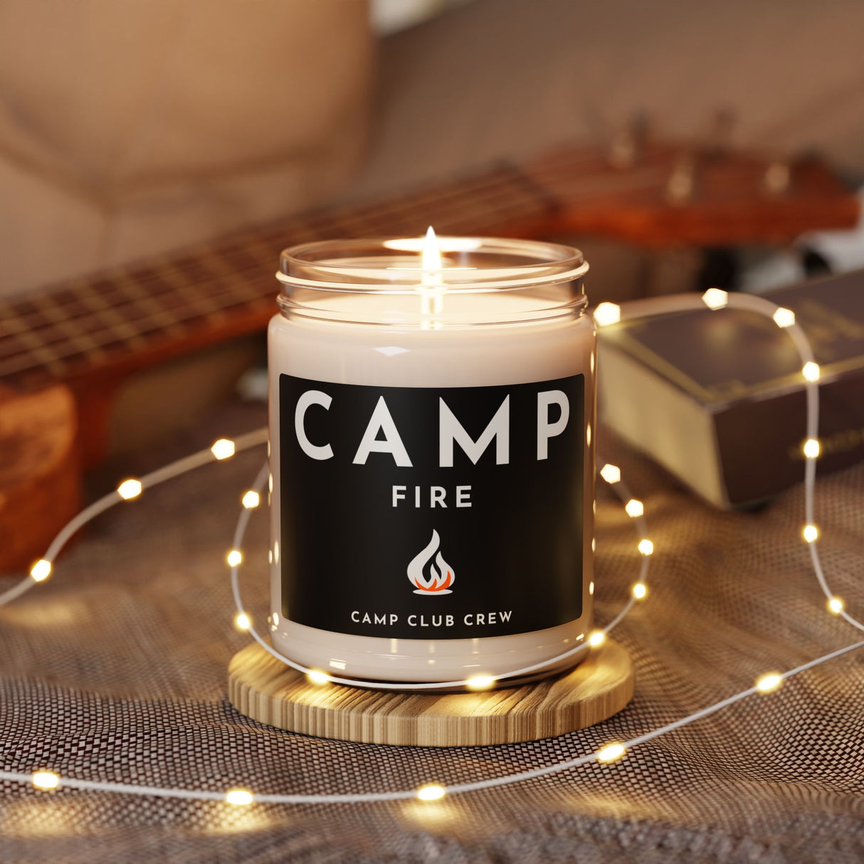Campfire Scented Soy Candle, Cozy Home Decor, Relaxing Aromatherapy, Perfect for Gifts, Outdoor Lovers