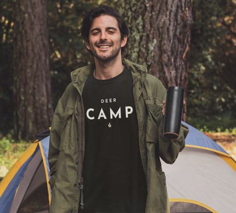 Deer Camp T-shirts.  Shirts for sitting around the campfire.  Campfire Tees