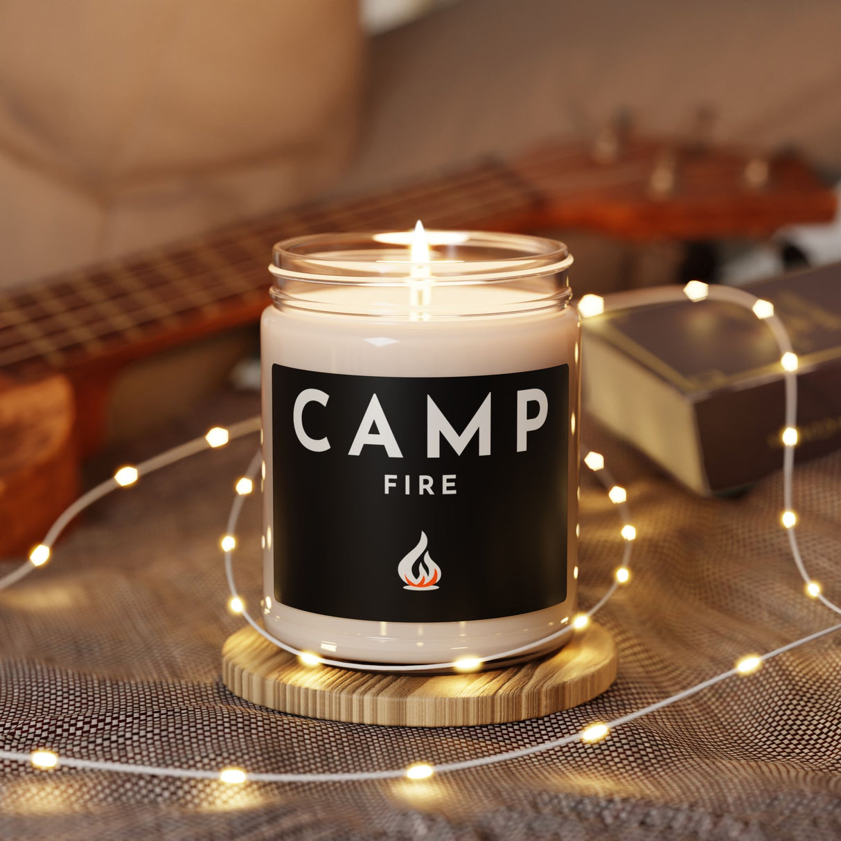 Campfire Scented Soy Candle, Cozy Home Decor, Relaxing Aromatherapy, Perfect for Gifts, Outdoor Lovers