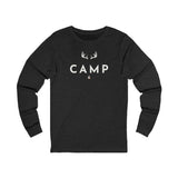 Deer Camp Antlers Long Sleeve Tee — Minimal Outdoor Camping Shirt