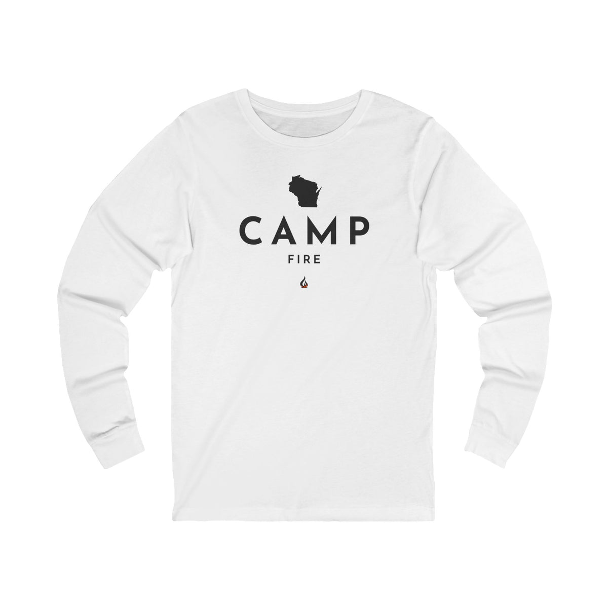 Wisconsin Campfire Long Sleeve Tee — Minimal Outdoor Camping Shirt