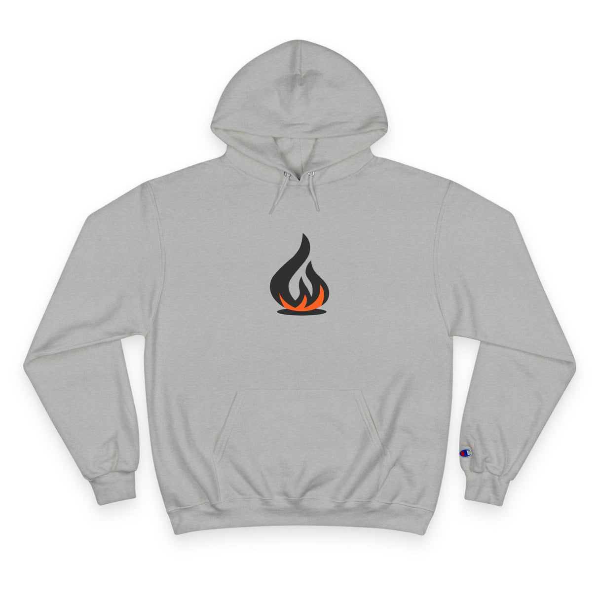 Champion Hoodie with Flame Design - Unisex Casual Wear for Fire Lovers