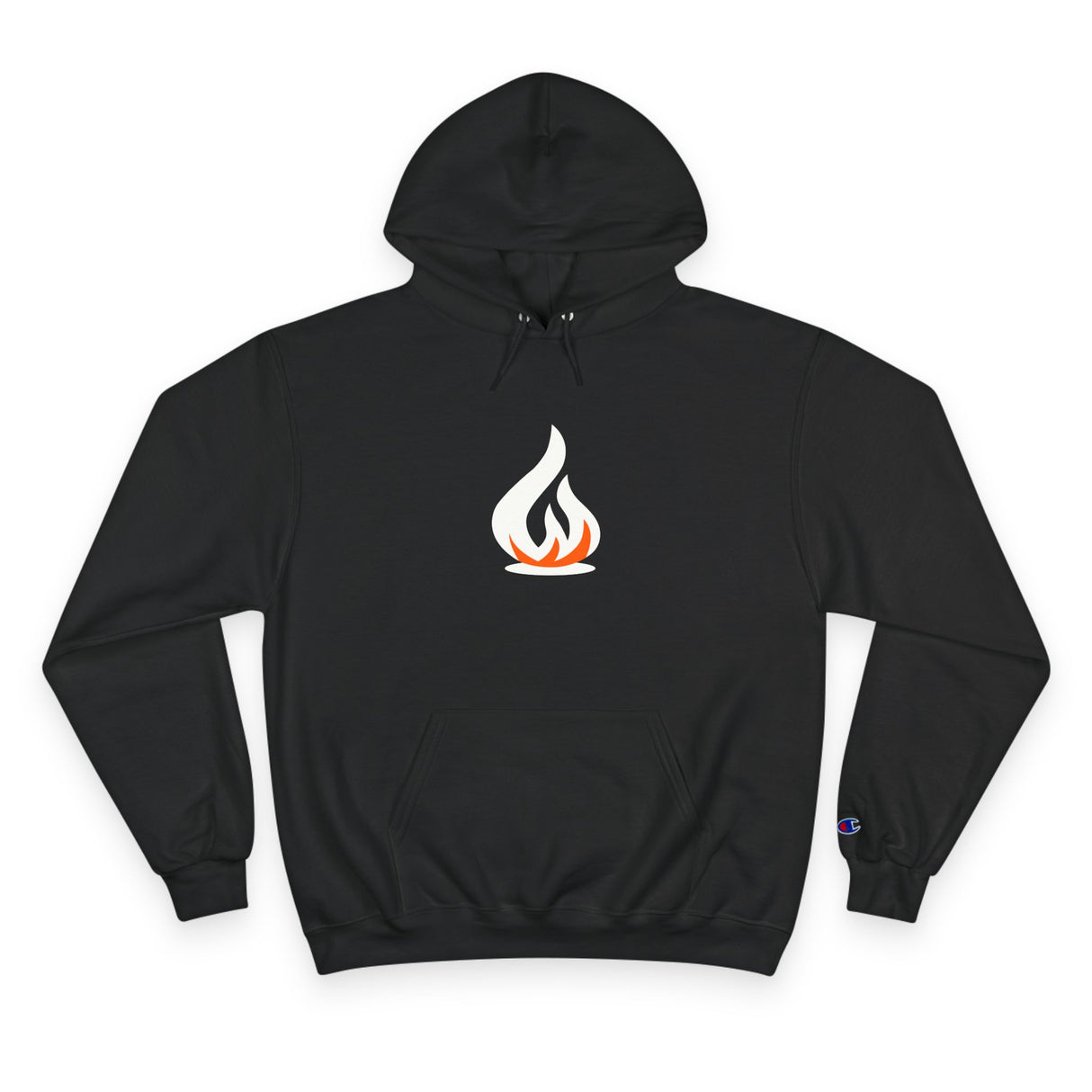 Champion Hoodie with Flame Design - Unisex Casual Wear for Fire Lovers