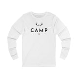 Deer Camp Antlers Long Sleeve Tee — Minimal Outdoor Camping Shirt