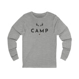 Deer Camp Antlers Long Sleeve Tee — Minimal Outdoor Camping Shirt