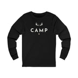 Deer Camp Antlers Long Sleeve Tee — Minimal Outdoor Camping Shirt