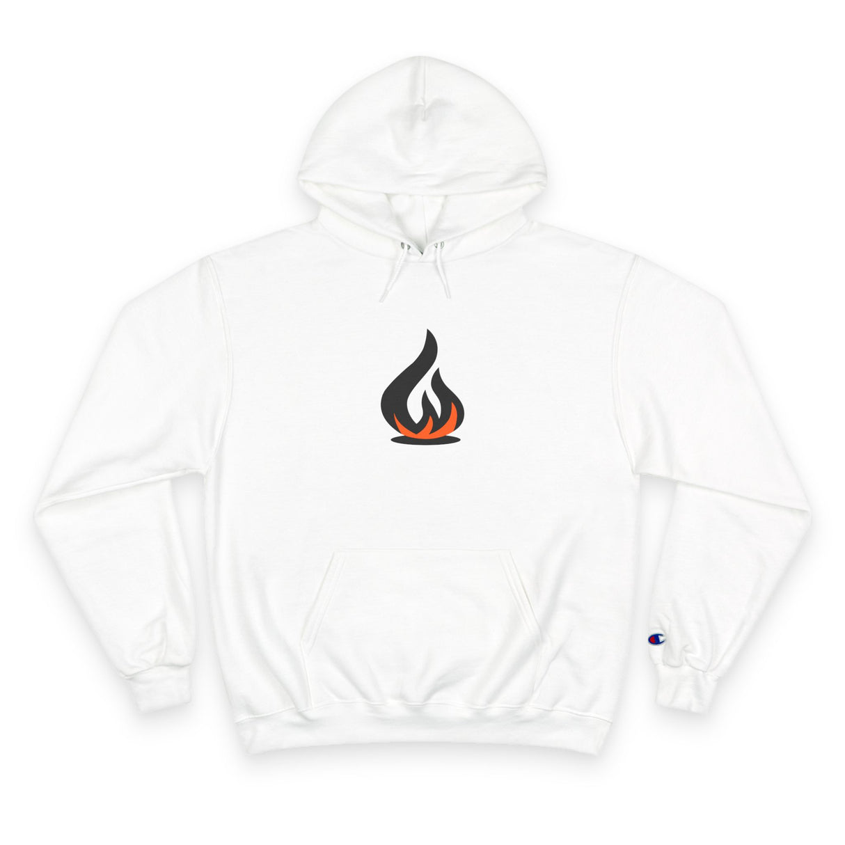 Champion Hoodie with Flame Design - Unisex Casual Wear for Fire Lovers