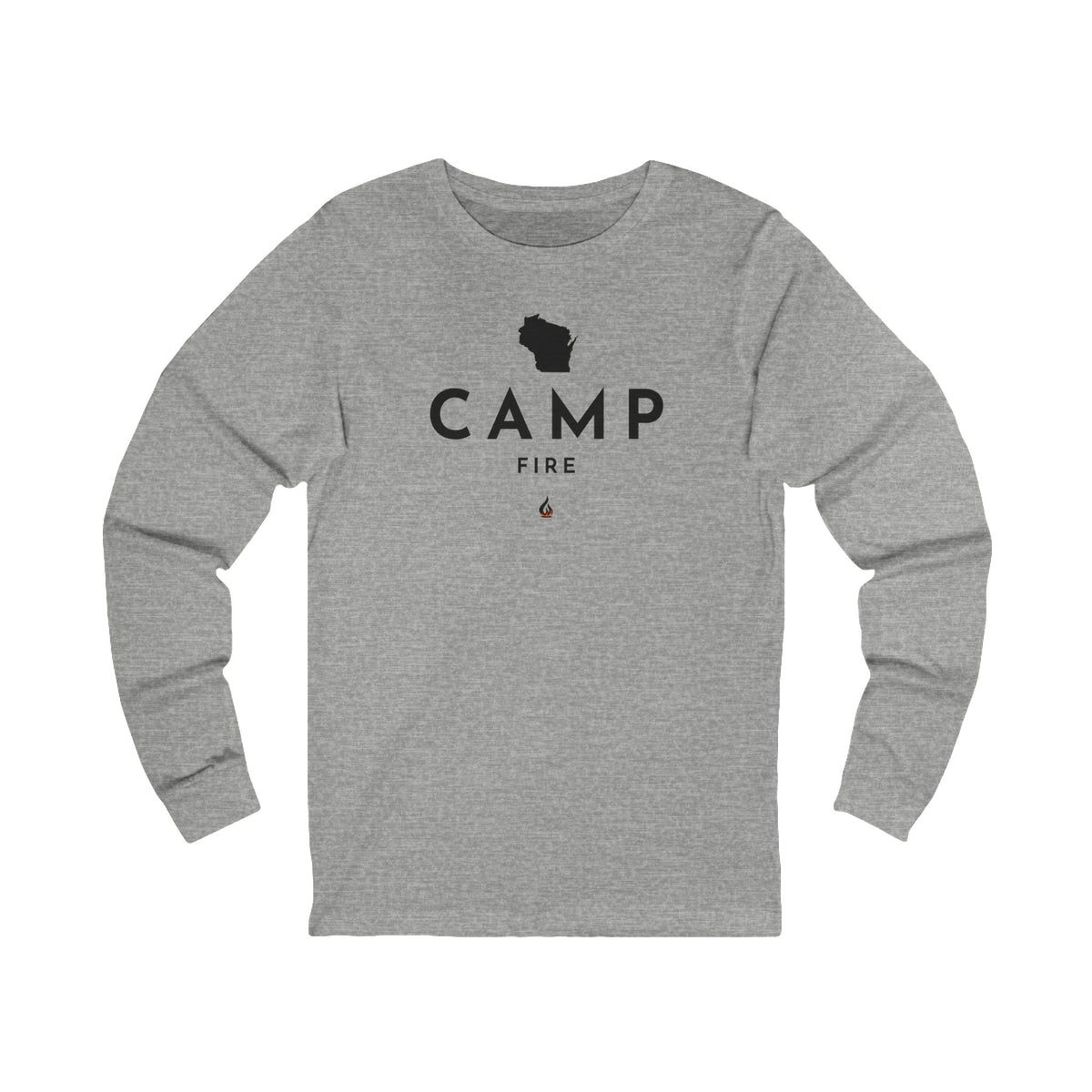 Wisconsin Campfire Long Sleeve Tee — Minimal Outdoor Camping Shirt