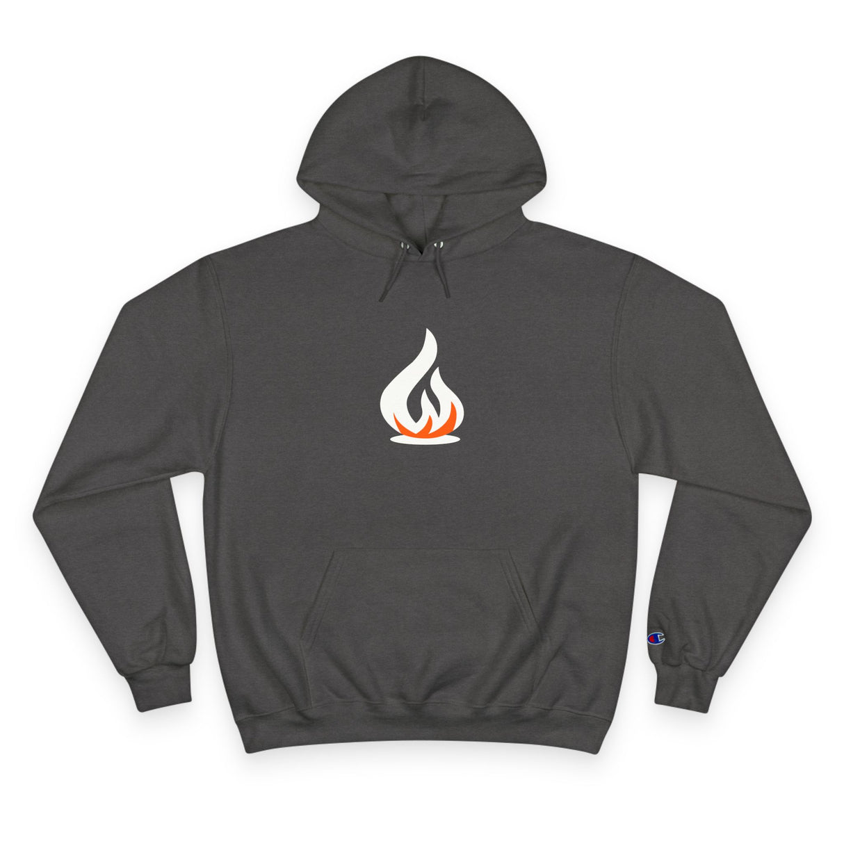 Champion Hoodie with Flame Design - Unisex Casual Wear for Fire Lovers